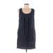 Max Mara Casual Dress - Mini Scoop Neck Sleeveless: Blue Solid Dresses - Women's Size 6