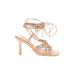 Billini Heels: Gladiator Stilleto Cocktail Party Brown Print Shoes - Women's Size 8 - Open Toe