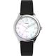Timex Women's Modern Easy Reader 32mm Watch - Black Strap Mother of Pearl Dial Silver-Tone Case, Black, Modern