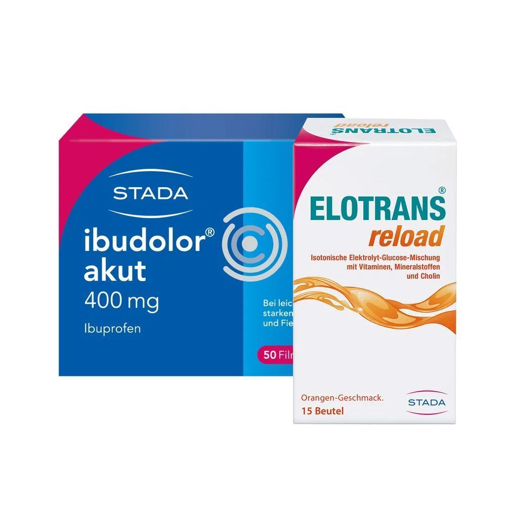 Elotrans reload Elektrolyt-Pulver mit Vitaminen + Ibudolor akut 400 mg Filmtabletten 1 St Nicht relevant