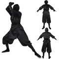 Costume d'Halloween Japonais Noir et Blanc pour Homme Déguisement de Ninja Imbibé de Performance