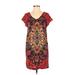 Maeve Casual Dress - Shift V Neck Short sleeves: Red Dresses - Women's Size Small