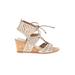 Dolce Vita Wedges: Ivory Print Shoes - Women's Size 6 1/2 - Open Toe