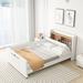 LILI Platform Bed w/ Guardrails Wood & /Upholstered/Faux leather in Brown | 36.2 H x 41 W x 85.4 D in | Wayfair LI000FC4248LST