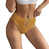 Yellow Womens Panties Panties Underwear Strap Hollow Panties For Female Thong Fashion Lingerie Panties Comfortable Underpants Period Underwear