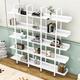 Latitude Run® Bognor 5-Tier Bookcase in Vintage Industrial Style w/ Metal Frame in White | 70.8 H x 70.8 W x 11.8 D in | Wayfair