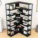 Gracie Oaks Buchholtz 7-Tier L-Shaped Corner Bookshelf for Home Office in Black | 71 H x 37 W x 37 D in | Wayfair A51CCF6BD661439FAEA06776D531F664