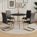 Mercer41 Cambreigh Round 40" Dining Set Glass/Metal in Black/Gray | 30 H x 40 W x 40 D in | Wayfair C05FB133534249EA878DF55C727CA902