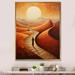 Union Rustic Full Moon Path Through Eternal Dunes On Canvas Print Metal in Brown | 40 H x 30 W x 1.5 D in | Wayfair