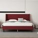 Ebern Designs Artiomas Upholstered Platform Bed Upholstered in Orange | 38.61 H x 81.11 W x 63.81 D in | Wayfair 9054B39377EC4EC5805711C477B8CF7C