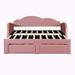 Mercer41 Vamsi Daybed w/ Trundle Upholstered/Velvet in Pink | 40.4 H x 43.3 W x 81 D in | Wayfair 6429DB9877B442E687EDD6544EAF2E89