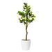 Primrue 48" Faux Lemon Tree in Pot Ceramic/Plastic in White/Yellow | 48 H x 10.12 W x 10 D in | Wayfair CB1C2EC5D447441DB148A3F5247790E7