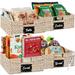 Bay Isle Home™ 13in Woven Water Hyacinth Pantry Baskets w/Chalkboard Label, Chalk Marker Seagrass, Wood in White | 5 H x 12 W x 12 D in | Wayfair