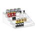 Widen Tiered Spice Rack, Seasoning Organizer, Clear Acrylic Vertical Shelves Can OrganWizer for Countertop, Cabinet