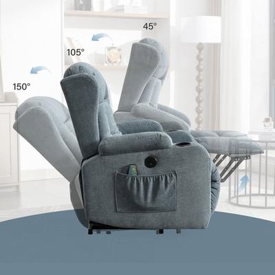 Heat Massage Power Lift Recliner with Infinite Position, Side Pocket and USB Charge Port