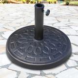 Round Resin Umbrella Base Stand / Parasol Holder with Beautiful Decorative Pattern,for Φ1.5",Φ1.89" Pole