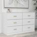 Modern White 6-Drawer Dresser for Bedroom