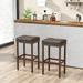 24/29.5 Inch Upholstered PU Leather Bar Stools Set of 2