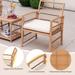 5 Piece Patio Wicker Sofa Set with Seat and Back Cushions-Natural