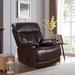 Davin Top Grain Leather Genuine leather Brown Extendable Footrest Manual Recliner