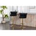 2pcs Swivel Bar Stools Black Tufted Back Counter Height Bar Chairs