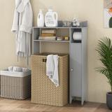 Over the Toilet Storage Cabinet with Toilet Paper Holder-Gray - 29.5" x 8" x 43.5"(L x W x H)