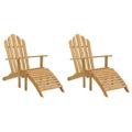 Dcenta 2 Piece Adirondack Chairs with Footrests Teak Wood Garden Chair Set for Balcony Patio Deck Backyard Poolside Outdoor Furnitre 26 x 59.4 x 38.6 Inches (W x D x H)