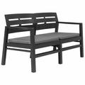 moobody 2-Seater Garden Bench with Seat Cushion Plastic Patio Porch Chair for Backyard Balcony Park Lawn Furniture 52.4 x 25.6 x 29.3 Inches (W x D x H)