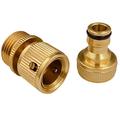 NUOLUX 1 Set Copper 3/4 Inch Garden Water Connectors Irrigation Quick Coupling Water Hose Adapter Garden Faucet Connectors Garden Hose Fittings (Golden)