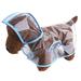 Dog Clothes Small Medium Dogs Simple Style Outdoor Rainproof Gear Transparent Raincoat Clothing With Hat Dog Sweaters Blue M