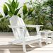 Boyel living Outdoor Adirondack Chair HDPE Classic Frog Chair With Built-In Cup Holder And Umbrella Hole for Patio Garden Furniture in White