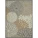 8 X 11 Gray And Ivory Floral Indoor Outdoor Area Rug