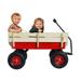 Wooden Garden Cart Garden Wagon Outdoor Garden Utility Wagon Cart with 180Â° Rotating Handle and 10 in Tires Collapsible Lawn Wagon Cart for Camping Garden Outdoor Activities Beaches Parks(Red)