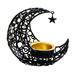 Islamic Bakhoor Burner: Moon Star Candlestick Vintage Holders Metal Diffuser Jars Fragrance Accessories for Spa Yoga Aromatherapy