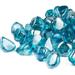 Fire Pit Glass Rocks - 10 Pound High Luster Caribbean Blue 1 Inch Fire Glass Diamonds for Gas Fireplace and Outdoor Fire Pit