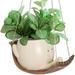 ckepdyeh Swing Face Plant Pots Cute Hanging Planter Indoor Outdoor Resin Funny Smile Face Flower Pots with Swing or Hammock