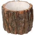 Kkewar Imitated Stump Planter Natural Wooden Flowerpot Imitation Wooden Stump Wooden Planting Pot Small Flower Pot