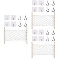 3 Sets Macrame Fruit and Vegetable Hammock Bohemian Hanging Fruit Hammock Under Cabinet Fruit and Veggie Hammock for Kitchen Living Room Fresh Fruit Storage Beige