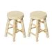 2Pcs Mini Oak Wood Round Stools Funny Creative Simulation Kitchen Scenery Accessories Mini Furniture Models Toys for Kids Childr