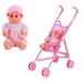 Baby Infant Doll Stroller Carriage Foldable with Doll for 12inch Doll Mini Stroller Toys Gift Pink