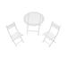 FRCOLOR 1 Set of 3Pcs Mini DIY Villa Furniture 1:12 Household Ornament Exquisite Outdoor Garden Furniture Set Creative Iron Table and Chair (White)