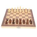 3 in 1 Classic Wooden Chessboard Game Portable Folding Chess Puzzle Travel Tabletop Game Toy Educational Gift Present for Kids and Adults S