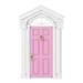 Mini Wooden Door 1:12 Dollhouse Miniature Wooden Door Miniature Furniture Mode Fairy Door for Fairy Tale Education Learning Pink