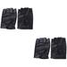 2 Pairs Workout Gloves Anti-skid Exercise Gloves Cycling Half Finger Gloves Leather Fingerless Glove