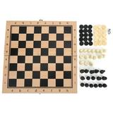 Deluxe 3 in 1 Wooden Chess/Checkers/Backgammon Set Professional Portable Wooden Chess Set with Folding Chess Board Exquisite Interactive Wooden Chess Board Game for Adults Kids S