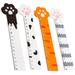 WYN 12 Pcs Adorable Wood Rulers Cartoon Cat Shape Wooden Rulers Students Measuring Rulers Kids Gift