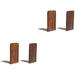 4 PCS Black Walnut Bookends Book Supports Rack Magazines Organizer Stand for Office and School - Square Head