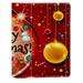 OWNTA Red Christmas Balls Snowman Santa Claus Pattern Book Accessories: PU Leather Protective Cover with Polyester Inner Cloth - Suitable for Different Occasions - 6.3x8.7 Inches