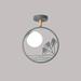 FSLiving Ceiling Light E26 Lamp Socket Circular Grey Ceiling Lighting Metal Light Fixtures Modern Creative Style Decor for Hallway Dorm Corridor Bedroom Restaurant Bulb Not Included - 1 Light