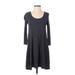 BDG Casual Dress - A-Line Scoop Neck 3/4 sleeves: Gray Dresses - Women's Size X-Small